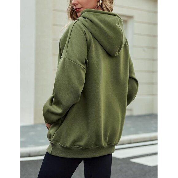 Zeagoo Womens Hoodies Pullover Sweatshirts Long Sleeve Fall Winter Coat - Green - Picture 3 of 6